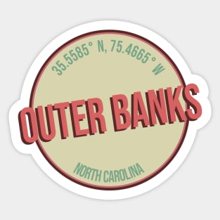 Outer Banks North Carolina 35.5585° N, 75.4665° W Sticker